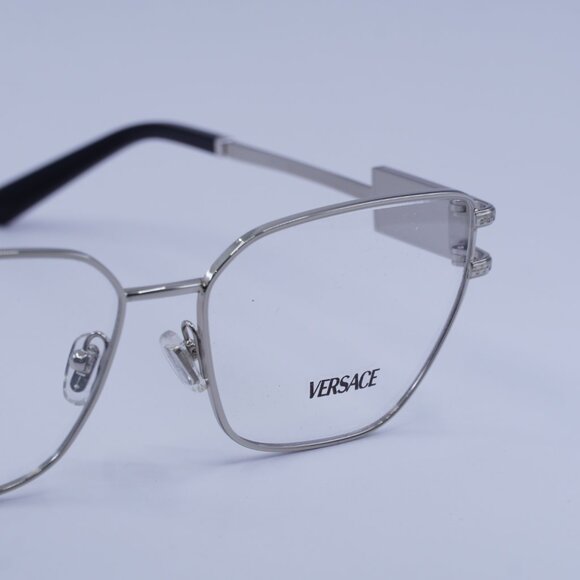Versace VE1301 1000 Eyeglasses Silver 57mm Cat Eye Frame - Picture 2 of 10